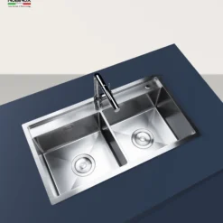 CHẬU RỬA BÁT 2 HỐ NOBINOX LUMIA NJ508D với thiết kế bồn rửa chén inox hiện đại, chậu rửa chén tiện dụng cho mọi gian bếp