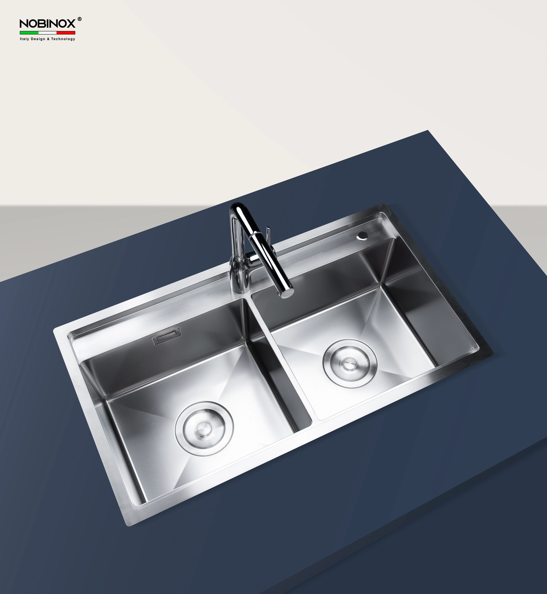 CHẬU RỬA BÁT 2 HỐ NOBINOX LUMIA NJ508D với thiết kế bồn rửa chén inox hiện đại, chậu rửa chén tiện dụng cho mọi gian bếp CHẬU RỬA BÁT 2 HỐ NOBINOX LUMIA NJ508D với thiết kế bồn rửa chén inox hiện đại, chậu rửa chén tiện dụng cho mọi gian bếp