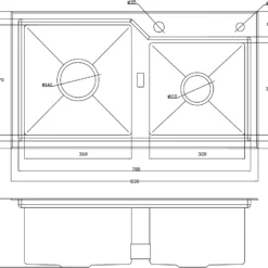 CHẬU RỬA BÁT 2 HỐ NOBINOX LUMIA NJ512 được làm từ inox cao cấp, bền bỉ theo thời gian, phù hợp cho mọi không gian bếp.