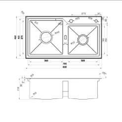 CHẬU RỬA BÁT 2 HỐ NOBINOX LUMIA NJ513B được làm từ inox cao cấp, bền bỉ theo thời gian, kích thước phù hợp mọi không gian bếp.