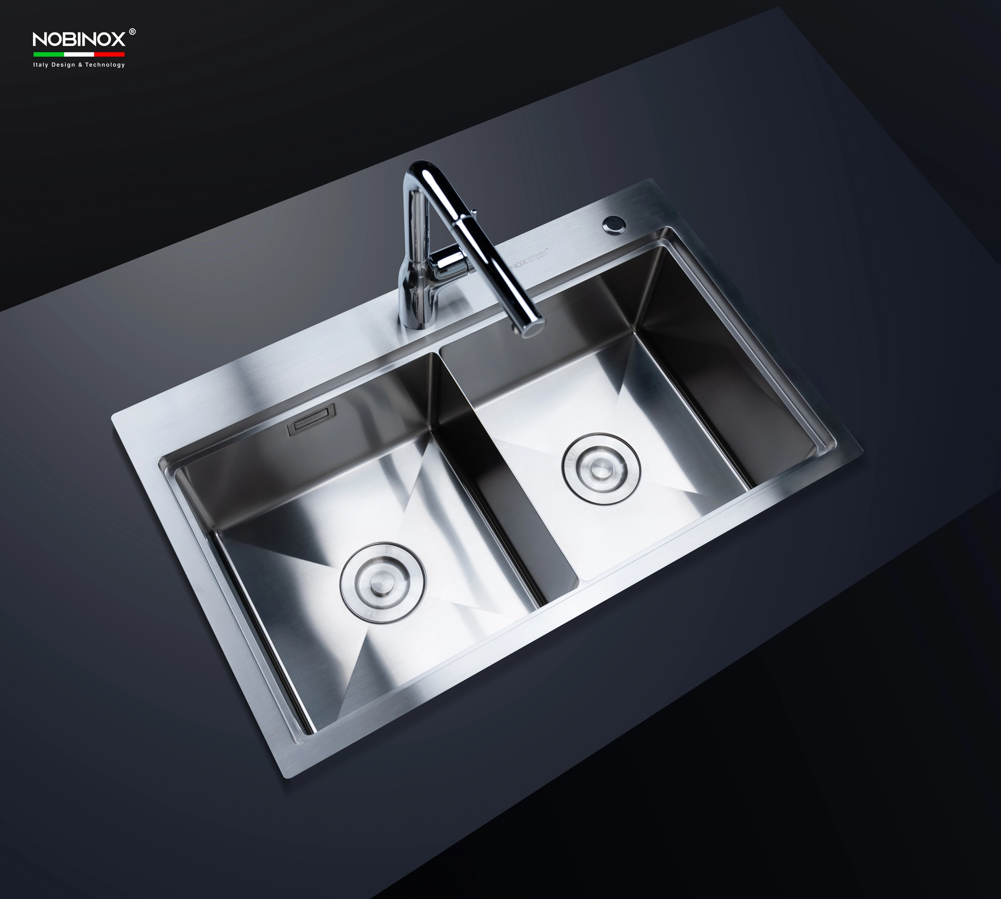CHẬU RỬA BÁT 2 HỐ NOBINOX LUMIA NJ522 với thiết kế bồn rửa chén inox hiện đại, chậu rửa chén tiện dụng cho mọi gian bếp CHẬU RỬA BÁT 2 HỐ NOBINOX LUMIA NJ522 với thiết kế bồn rửa chén inox hiện đại, chậu rửa chén tiện dụng cho mọi gian bếp