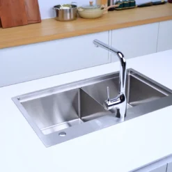 CHẬU RỬA BÁT 2 HỐ NOBINOX LUMIA NJ522 bồn rửa chén rộng rãi, phù hợp không gian bếp gia đình