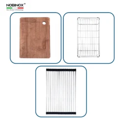 CHẬU RỬA BÁT 2 HỐ NOBINOX LUMIA NJ524 quà tặng khi mua sản phẩm