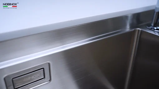 Chậu rửa bát Nobinox Razia NJ577 2 hố inox chống trầy xước, bền đẹp – Bồn rửa chén dễ lau chùi.