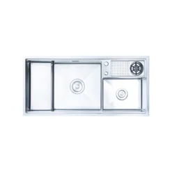 Chậu rửa bát 2 hố Nobinox Razia NJ577 giúp căn bếp gọn gàng – Bồn rửa chén thiết kế tiện dụng.