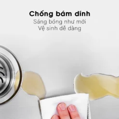 Bề mặt inox chậu rửa sáng bóng, dễ lau chùi