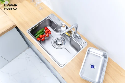 Chậu rửa bát Nobinox Liken NL724D thiết kế phù hợp cho mọi gia đình.