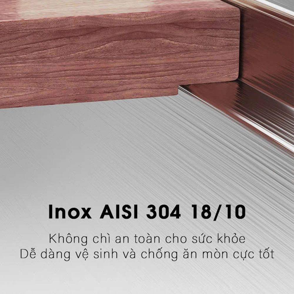 Inox AISI 304 bền bỉ cho chậu rửa bát Lắp đặt chậu rửa góc L LIKEN NL700 với phụ kiện đầy đủ, hài hòa với thiết kế bếp.