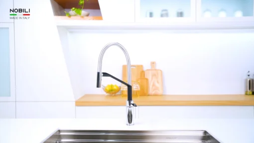 VÒI RỬA BÁT CẦN MỀM NOBILI HERON NB228 vòi nước rửa chén inox chống gỉ, bền bỉ theo thời gian