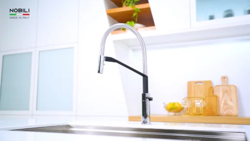 VÒI RỬA BÁT CẦN MỀM NOBILI HERON NB228 vòi nước rửa chén inox chống gỉ, bền bỉ theo thời gian