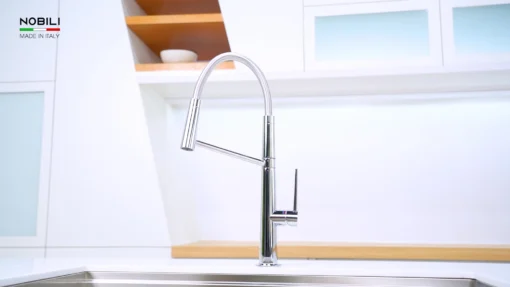 VÒI RỬA BÁT CẦN MỀM NOBILI LEVANTE NB303 vòi nước rửa chén thiết kế cần mềm dễ điều chỉnh, chất liệu inox cao cấp