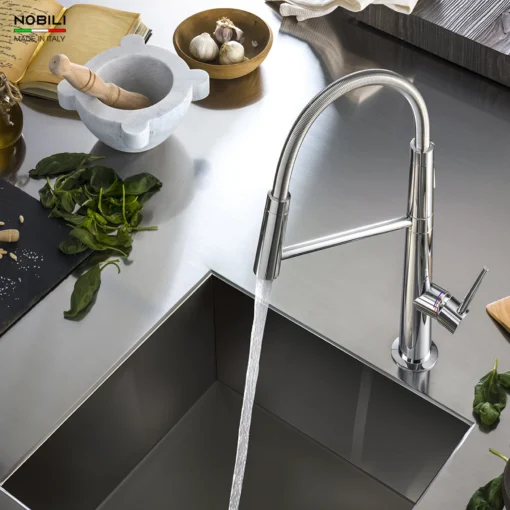 VÒI RỬA BÁT CẦN MỀM NOBILI LEVANTE NB303 vòi nước rửa chén inox chống gỉ, bền bỉ theo thời gian