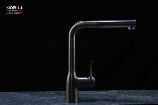VÒI RỬA BÁT DÂY RÚT NOBILI MANIA NB216LTB vòi nước rửa chén thiết kế dây rút tiện dụng, chất liệu inox cao cấp