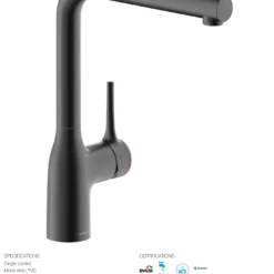 VÒI RỬA BÁT DÂY RÚT NOBILI MANIA NB216LTB vòi nước rửa chén dây rút linh hoạt, dễ dàng điều chỉnh