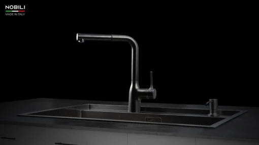 VÒI RỬA BÁT DÂY RÚT NOBILI MANIA NB216LTB vòi nước rửa chén inox chống gỉ, bền bỉ theo thời gian