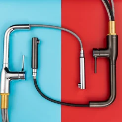 VÒI RỬA BÁT DÂY RÚT NOBILI MANIA NB216LTB vòi nước rửa chén inox chống gỉ, bền bỉ theo thời gian