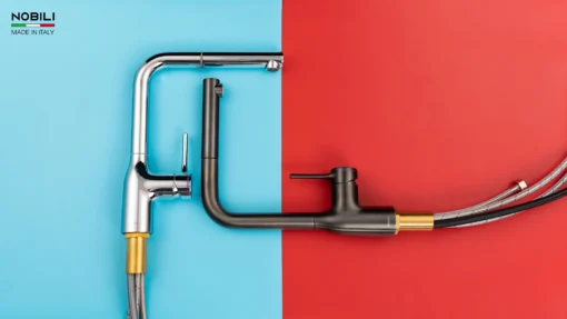 VÒI RỬA BÁT DÂY RÚT NOBILI MANIA NB216LTB vòi nước rửa chén inox chống gỉ, bền bỉ theo thời gian