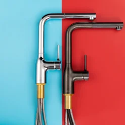 VÒI RỬA BÁT DÂY RÚT NOBILI MANIA NB216LTB vòi nước rửa chén inox chống gỉ, bền bỉ theo thời gian