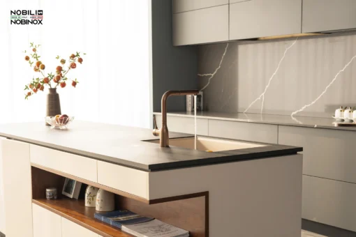 VÒI RỬA BÁT DÂY RÚT NOBILI MANIA NB217B vòi nước rửa chén tiết kiệm nước, thiết kế đẹp mắt