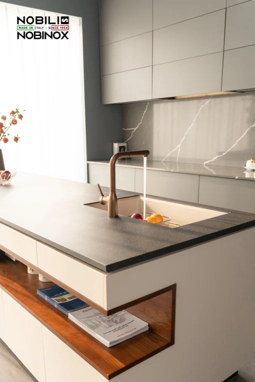 VÒI RỬA BÁT DÂY RÚT NOBILI MANIA NB217B vòi nước rửa chén tiết kiệm nước, thiết kế đẹp mắt