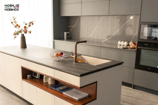 VÒI RỬA BÁT DÂY RÚT NOBILI MANIA NB217B vòi nước rửa chén thiết kế dây rút linh hoạt, dễ dàng điều chỉnh