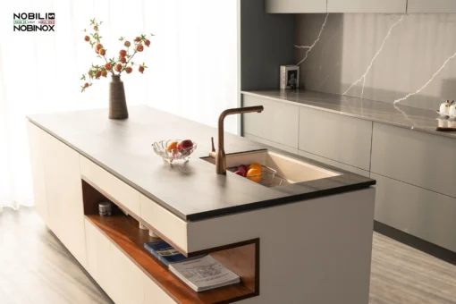 VÒI RỬA BÁT DÂY RÚT NOBILI MANIA NB217B vòi nước rửa chén thiết kế dây rút linh hoạt, dễ dàng điều chỉnh