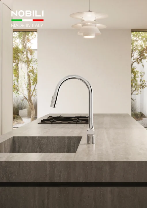 VÒI RỬA BÁT DÂY RÚT NOBILI MANIA NB305C vòi nước rửa chén tiện lợi cho mọi gia đình