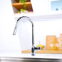 VÒI RỬA BÁT DÂY RÚT NOBILI MANIA NB305C vòi nước rửa chén tiết kiệm nước, thiết kế đẹp mắt