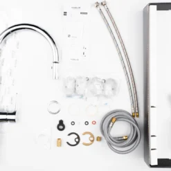 VÒI RỬA BÁT DÂY RÚT NOBILI RING NB131L đi kèm các linh kiện lắp đặt đầy đủ