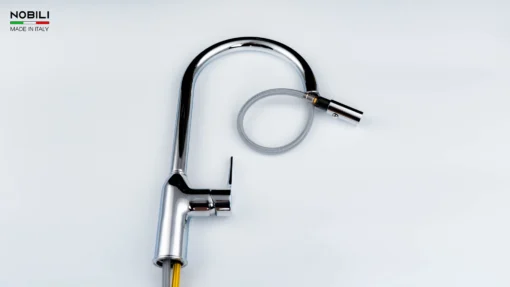 VÒI RỬA BÁT DÂY RÚT NOBILI RING NB131L vòi nước rửa chén inox chống gỉ, bền bỉ theo thời gian