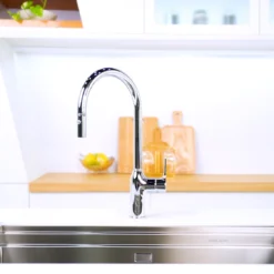 VÒI RỬA BÁT DÂY RÚT NOBILI RING NB131L vòi nước rửa chén thiết kế dây rút tiện dụng, chất liệu inox cao cấp