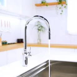 VÒI RỬA BÁT DÂY RÚT NOBILI RING NB131L vòi nước rửa chén tiết kiệm nước, thiết kế đẹp mắt