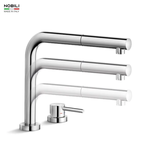 VÒI RỬA BÁT DÂY RÚT NOBILI TABLE NB242 vòi nước rửa chén thiết kế dây rút tiện dụng, chất liệu inox cao cấp