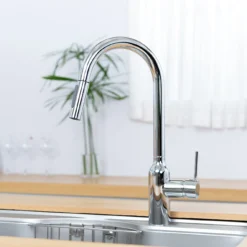 VÒI RỬA BÁT DÂY RÚT NOBINOX AQUA NX660 vòi nước rửa chén thiết kế dây rút tiện dụng, chất liệu inox cao cấp