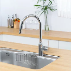 VÒI RỬA BÁT DÂY RÚT NOBINOX AQUA NX660 vòi nước rửa chén thiết kế dây rút tiện dụng, chất liệu inox cao cấp