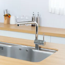 VÒI RỬA BÁT DÂY RÚT NOBINOX BIANCO NX600 vòi nước rửa chén inox chống gỉ, bền bỉ theo thời gian