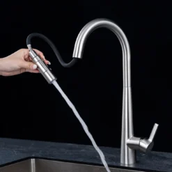 VÒI RỬA BÁT DÂY RÚT NOBINOX WINTO NX501 vòi nước rửa chén tiết kiệm nước, thiết kế đẹp mắt