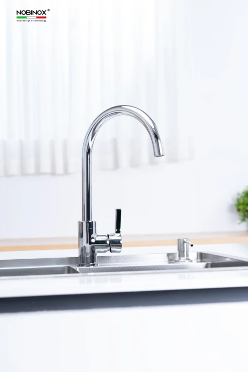VÒI RỬA CẦN CỨNG BÁT NOBINOX LOREN NX522 vòi nước rửa bát inox cao cấp, chống gỉ, tiện lợi sử dụng